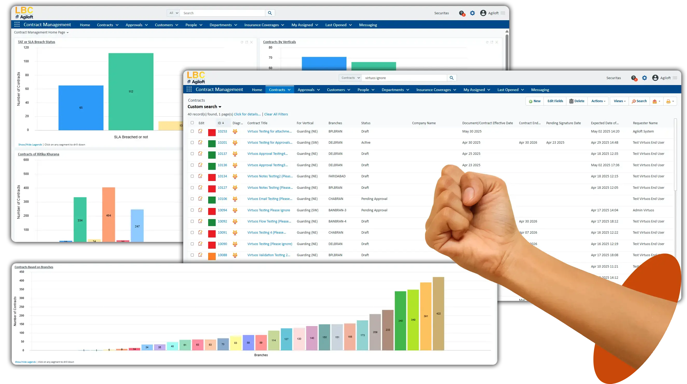 Customer profile user interface